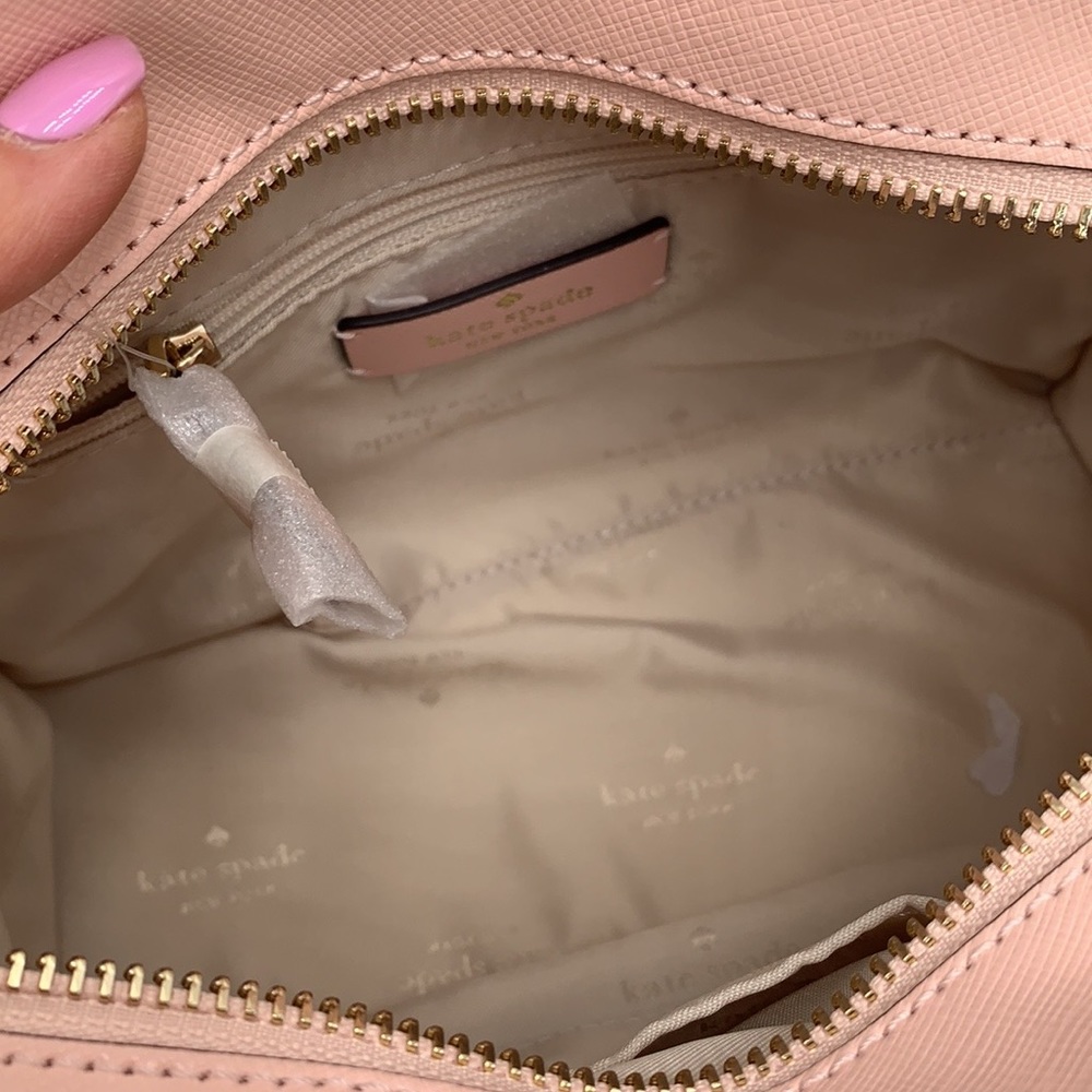 Madison Saffiano Leather Small Satchel Conch Pink COLOR - Picture 10 of 13